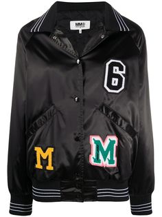 MM6 Maison Margiela куртка-бомбер с нашивкой-логотипом