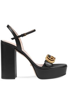 Gucci босоножки на платформе с пряжкой GG