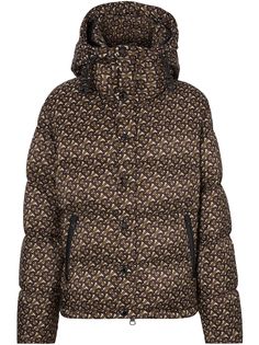 Burberry пуховик со съемными рукавами и монограммой