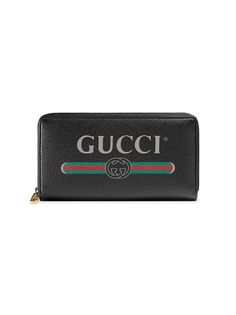 Gucci кошелек на молнии с принтом логотипа