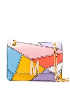 Moschino сумка на плечо в технике пэчворк