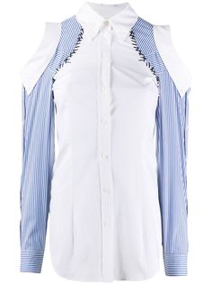 Moschino поплиновая рубашка с манжетами на плечах