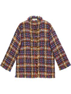 Gucci твидовый пиджак в клетку