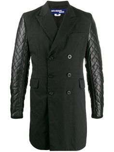 Junya Watanabe MAN двубортное пальто с контрастными рукавами