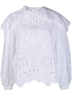 Alberta Ferretti блузка с английской вышивкой
