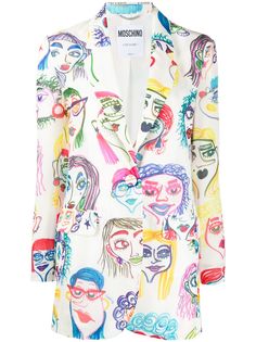Moschino блейзер с принтом