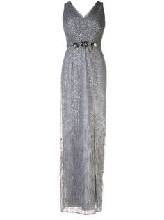 Aidan Mattox платье с пайетками и V-образным вырезом