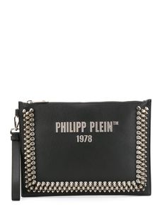 Philipp Plein клатч с заклепками и логотипом