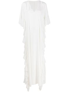 Alberta Ferretti платье макси с плиссированными оборками