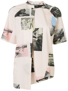 Cédric Charlier поплиновая рубашка с принтом