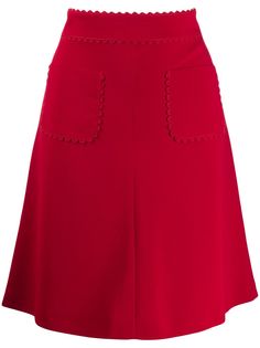 RedValentino юбка А-силуэта с фестонами