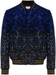 Saint Laurent бомбер Teddy с пайетками