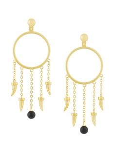 Eshvi fang pearl charm earrings