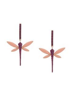 Anapsara золотые серьги Dragonfly с рубином