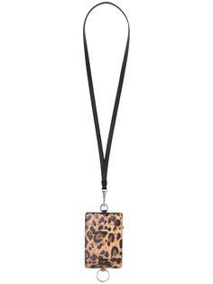 Dolce & Gabbana картхолдер с ремешком на шею и леопардовым принтом