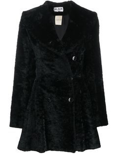 Alaïa Pre-Owned фактурное пальто с оборками