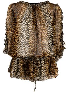 Dolce & Gabbana Pre-Owned блузка с леопардовым принтом 1990-х годов