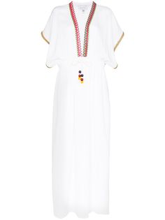 Mira Mikati платье макси с V-образным вырезом и вышивкой