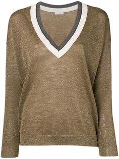 Brunello Cucinelli блестящий трикотажный топ
