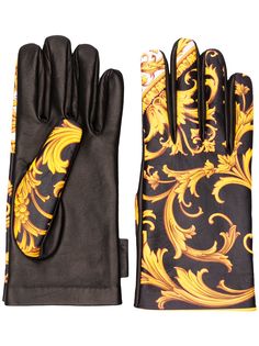 Versace перчатки с принтом Barocco