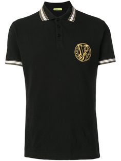 Versace Jeans Couture рубашка-поло с вышитым логотипом