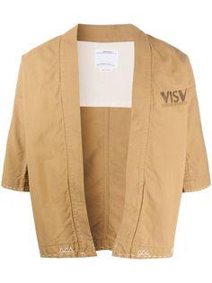 visvim жакет-кимоно с контрастной строчкой