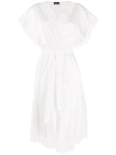 Ermanno Ermanno пальто без рукавов с кружевными вставками