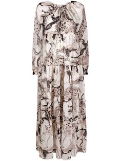 Stella McCartney ярусное платье макси с принтом
