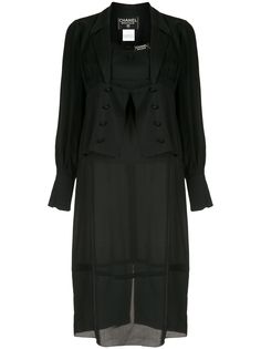 Chanel Pre-Owned двубортное платье-жакет длины миди