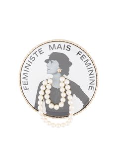 Chanel Pre-Owned брошь Feministe Mais Feminine imitation