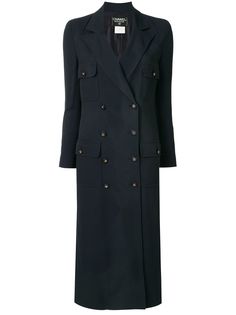 Chanel Pre-Owned длинное пальто 1997-го года с длинными рукавами