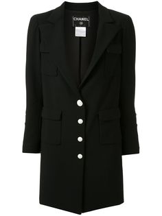 Chanel Pre-Owned удлиненный блейзер с заостренными лацканами