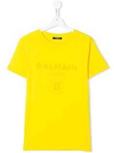 Balmain Kids футболка с круглым вырезом и логотипом