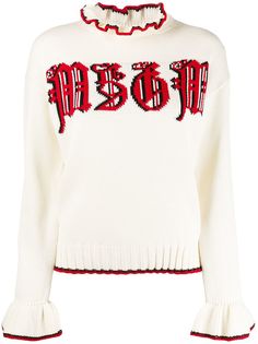 MSGM вязаный джемпер с логотипом