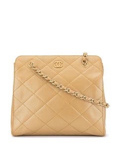 Chanel Pre-Owned стеганая сумка-тоут с цепочкой