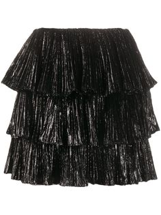 Saint Laurent ярусная юбка мини с оборками
