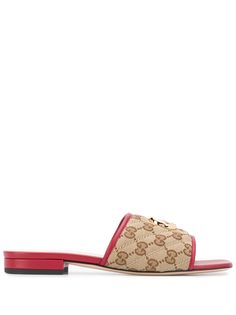 Gucci стеганые сандалии с декором Double G