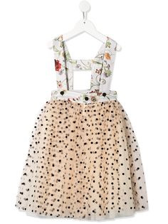 Oscar De La Renta Kids платье из тюля в горох