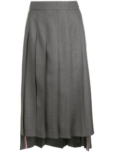 Thom Browne плиссированная юбка миди с асимметричным подолом