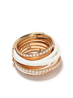 De Grisogono кольцо из розового золота с эмалью и бриллиантами