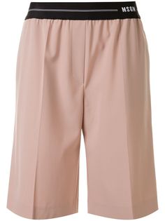 MSGM шорты строгого кроя с логотипом на поясе