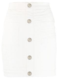 Balmain стеганая юбка мини с завышенной талией