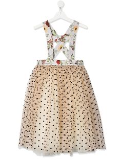 Oscar De La Renta Kids платье из тюля в горох