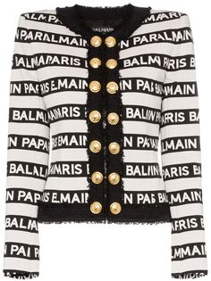 Balmain куртка на пуговицах в полоску