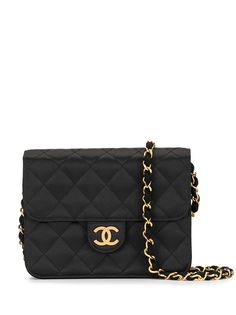 Chanel Pre-Owned стеганая сумка на плечо с логотипом СС