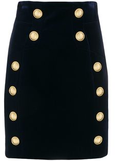 Balmain бархатная короткая юбка