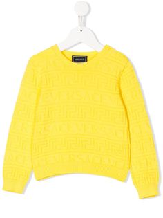 Young Versace свитер с жаккардовым логотипом