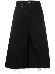 MM6 Maison Margiela джинсовая юбка с необработанными краями