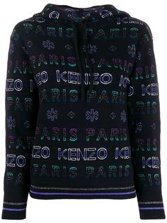 Kenzo худи с логотипом и эффектом металлик