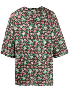 Gucci топ оверсайз с цветочным принтом
